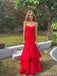 Elegant Red Mermaid Sweetheart Strapless Long Party Prom Dresses,Evening Dress,13362
