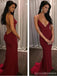 Dark Red Sexy Mermaid Evening Prom Dresses, Long Backless Party Prom Dress, Custom Long Prom Dresses, Cheap Formal Prom Dresses, 17124