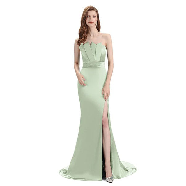 slim fit dress slacks Gorgeous Spaghetti Straps Sage Green Mermaid Prom Dresses Long – luladress main image 0