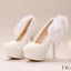 Pointed Toe Lace Pearls Wedding Shoes With Handmade Flowers, S033
