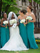 Green Custom Sweetheart Chiffon Long Cheap Bridesmaid Dresses Online, WG340