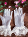 Elegant Versatile Lace Bow Short Bridal Gloves, VM07
