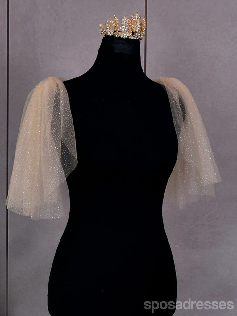 Sparkly Bronzing Long Tulle Simple Shoulder Gauze, VG40