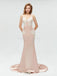 Sexy Backless V Neck Lace Mermaid Long Evening Prom Dresses, 17520