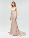 Sexy Backless V Neck Lace Mermaid Long Evening Prom Dresses, 17520
