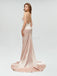 Sexy Backless V Neck Lace Mermaid Long Evening Prom Dresses, 17520