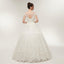 Scoop Cap Sleeves Lace A-line Cheap Wedding Dresses Online, Unique Bridal Dresses, WD570