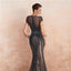 Cap Sleeves Heavily Beaded Mermaid Evening Prom Dresses, Evening Party Prom Dresses, 12134