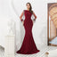 Long Sleeves Black Mermaid Long Evening Prom Dresses, Evening Party Prom Dresses, 12008