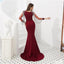 Long Sleeves Black Mermaid Long Evening Prom Dresses, Evening Party Prom Dresses, 12008