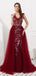 Sexy Backless V Neck Grey Beaded Evening Prom Dresses, Evening Party Prom Dresses, 12077