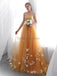 Strapless Orange Tulle ButterFly Evening Prom Dresses, Evening Party Prom Dresses, 12024