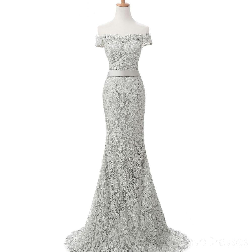 Off Shoulder Short Sleeve Lace Mermaid Long Evening Prom Dresses, Popular Cheap Long 2018 Party Prom Dresses, 17242