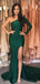 Mermaid One Shoulder Side Slit Prom Dresses, Sweet 16 Prom Dresses, 12417
