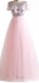 A-line Round Neck Short Sleeves Long Prom Dresses, Sweet 16 Prom Dresses, 12468