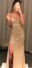 Mermaid Side Slit Sleeveless V Neck Prom Dresses, Sweet 16 Prom Dresses, 12483