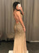 Mermaid Side Slit Sleeveless V Neck Prom Dresses, Sweet 16 Prom Dresses, 12483