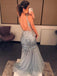 Mermaid Sleeveless Round Neck Long Prom Dresses, Sweet 16 Prom Dresses, 12484