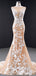 Mermaid Lace Applique Sleeveless Long Prom Dresses, Sweet 16 Prom Dresses, 12496