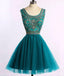 Custom Cute Green Beaded Short Homecoming Dresses Online, CM532