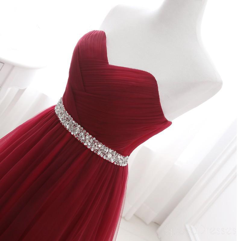 Sweetheart Red A-line Simple Long Evening Prom Dresses, Sparkly Sweet 16 Dresses, 18345
