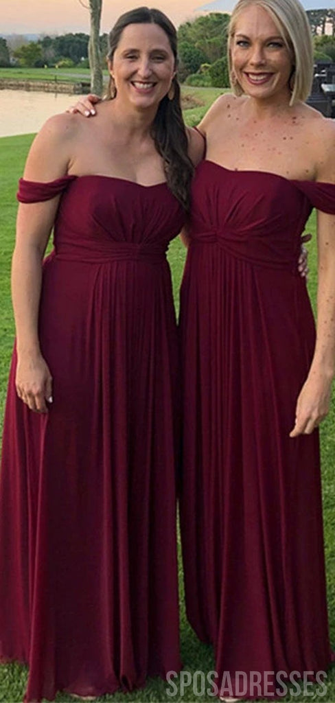 Off Shoulder Burgundy Bridesmaid Dresses Online, Bridesmaids Dresses, WG737