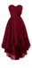 Dark Red High Low Chiffon Cheap Homecoming Dresses Online, Cheap Short Prom Dresses, CM759