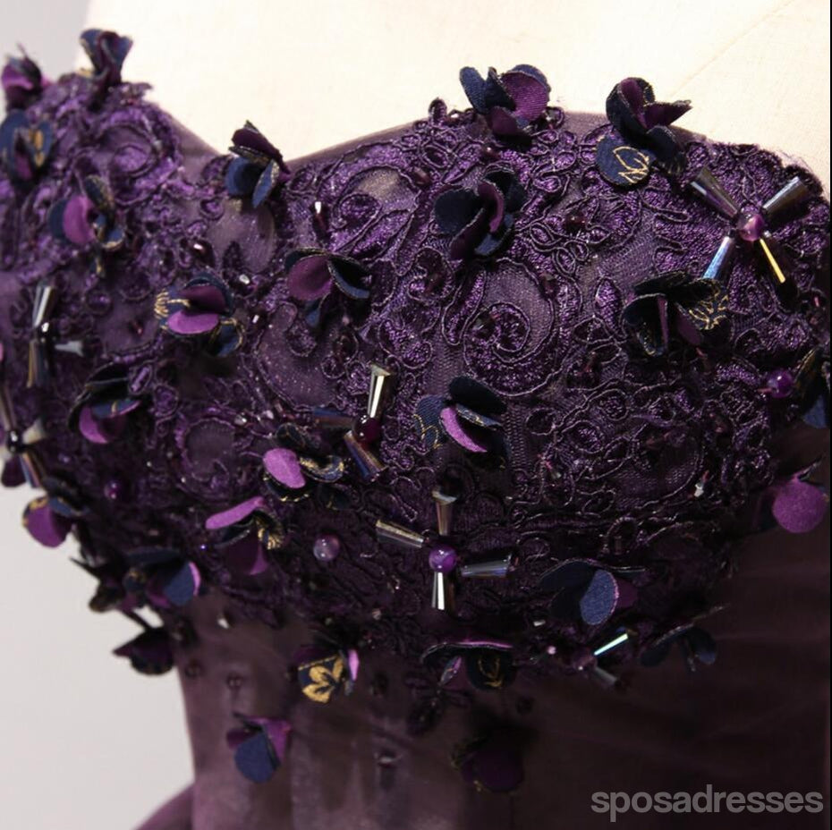 Strapless Purple Lace Homecoming Prom Dresses, Affordable Short Party Corset Back Prom Dresses, Perfect Homecoming Dresses, CM218