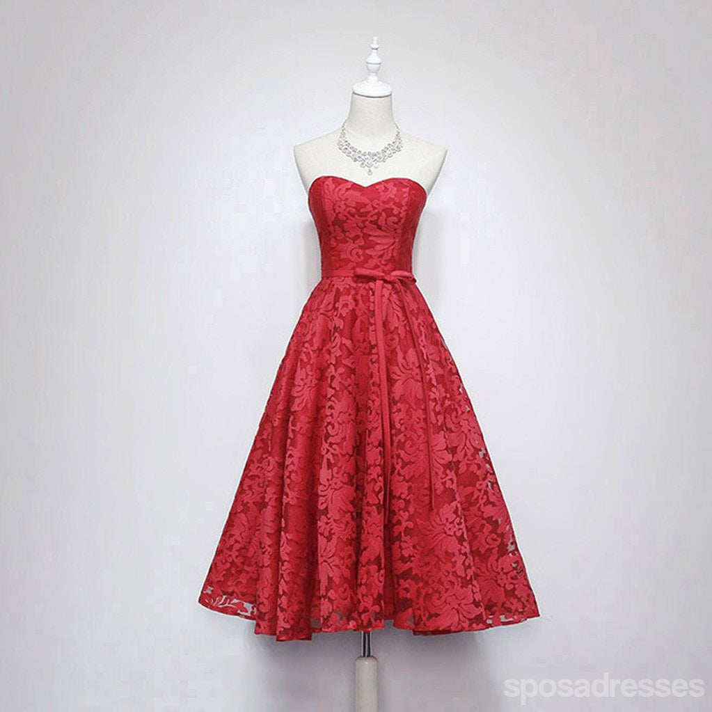 Strapless Sweet Heart Lace Cute Homecoming Prom Dresses, Affordable Short Party Prom Sweet 16 Dresses, Perfect Homecoming Cocktail Dresses, CM342