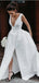 Simple V-Neck A-line Side Slit Cheap Wedding Dresses Online, Cheap Unique Bridal Dresses, WD605
