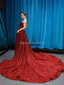 Sweetheart Red Sequin Sparkly Long Evening Prom Dresses, Evening Party Prom Dresses, 12231