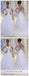 Long Sleeves White A-line Wedding Dresses Online, Sexy See Through Lace Bridal Dresses, WD449