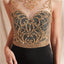 Black Skirt Gold Beaded Side Slit Sexy Mermaid Evening Prom Dresses, Evening Party Prom Dresses, 12069