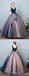 Blue A-line V-neck Cheap Long Prom Dresses Online, Evening Party Dresses,12687