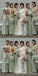Green Two Pieces Cheap Maxi Long Bridesmaid Dresses,WG1683