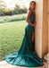 Emerald Green Side Slit Long Evening Prom Dresses, Cheap Custom Party Prom Dresses, 18580