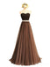 Strapless Sweetheart Beaded Belt A line Brown Long Evening Prom Dresses, Popular Cheap Long 2018 Party Prom Dresses, 17259