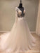Long Sleeve Backless V Neckline See Through Lace Wedding Bridal Dresses, Custom Made Wedding Dresses, Affordable Wedding Bridal Gowns, WD244