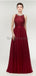Jewel Red Beaded Cheap Long Evening Prom Dresses, Evening Party Prom Dresses, 12002