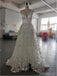 V Neck Flower Skirt Lace Wedding Dresses, Cheap Wedding Gown, WD675
