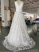 V Neck Flower Skirt Lace Wedding Dresses, Cheap Wedding Gown, WD675