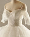 Off Shoulder A line Tulle Wedding Dresses,  2017 Long Sleeve Custom Wedding Gowns, Affordable Bridal Dresses, 18003