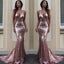 Sexy Backless Rose Gold Sequin Mermaid Evening Prom Dresses, Popular Party Prom Dresses, Custom Long Prom Dresses, Cheap Formal Prom Dresses, 17210