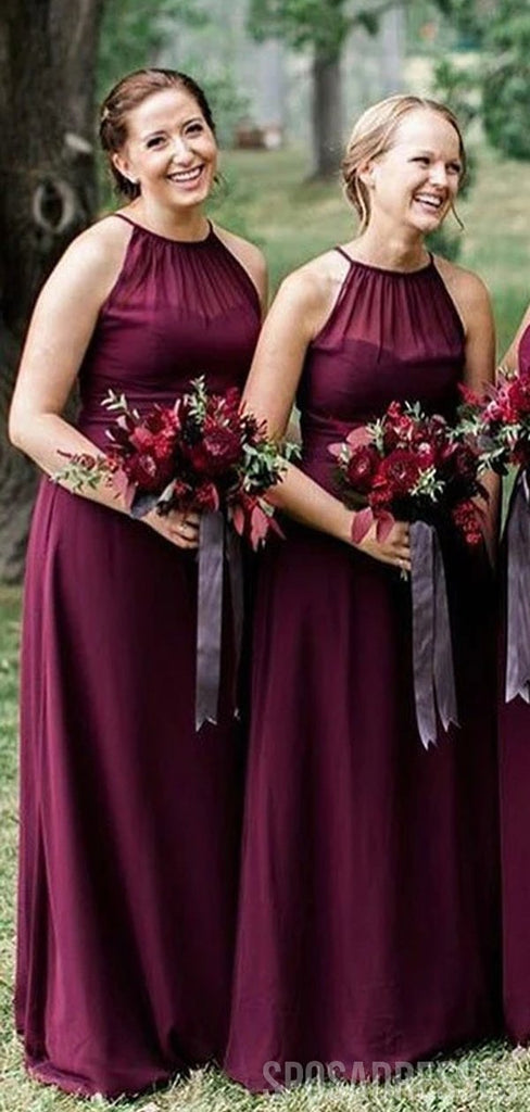 Halter Chiffon Long Bridesmaid Dresses Online, Cheap Bridesmaids Dresses, WG743