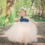 One Shoulder Blue flower Top Tulle Flower Girl Dresses, Lovely Tutu Dresses,  FG036