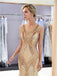 Gold Rhinestone Jewel Heavily Beaded Mermaid Evening Prom Dresses, Evening Party Prom Dresses, 12040