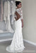 Long Sleeve Lace Open Back Mermaid Wedding Dresses, Long Custom Wedding Gowns,  17117