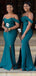 Off Shoulder Teal Mermaid Cheap Bridesmaid Dresses Online, WG781