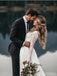 Two Pieces Long Sleeves Lace Wedding Dresses Online, Cheap Wedding Gown, WD666