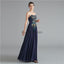 Navy Sweetheart Embroidery Cheap Long Evening Prom Dresses, Evening Party Prom Dresses, 12123
